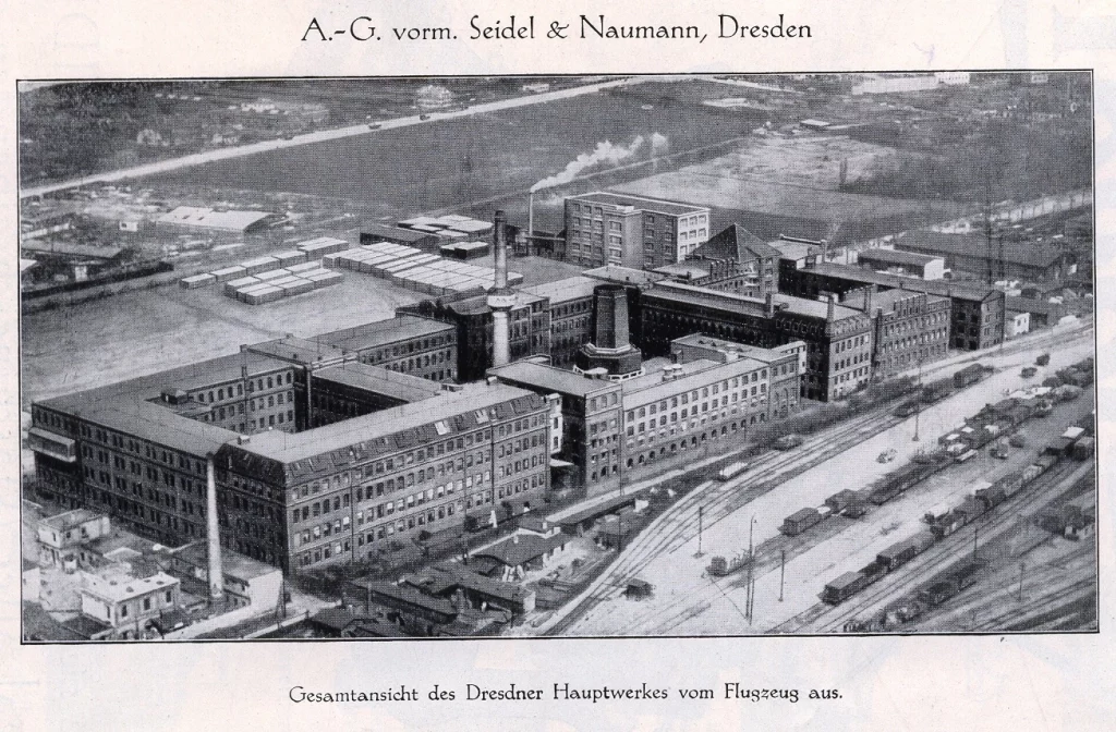 Firmengelände Seidel und Naumann Hamburger Straße Dresden-Friedrichstadt aus der Luftperspektive