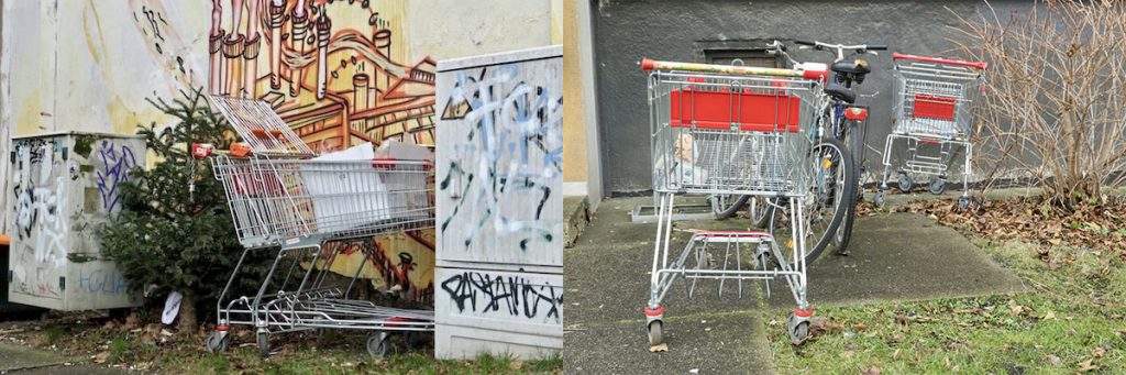 Einkaufen Einkaufswagen in der Friedrichstadt