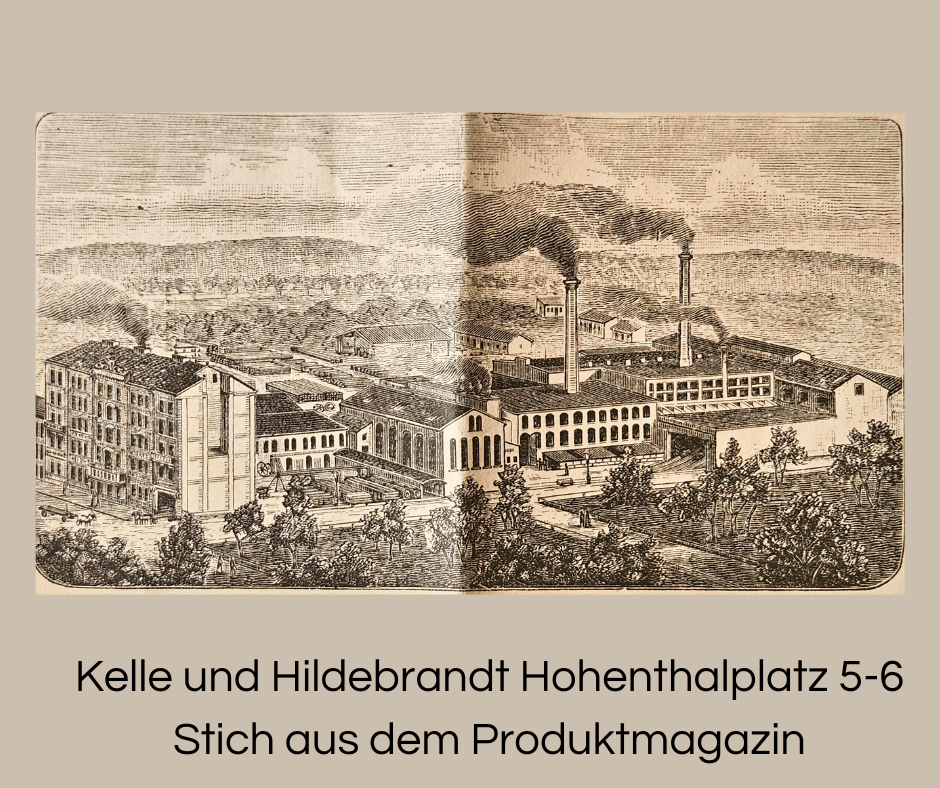 Stich von Kelle und Hildebrandt Dresden-Friedrichstadt Hohenthalplatz 5-6 vor 1900
