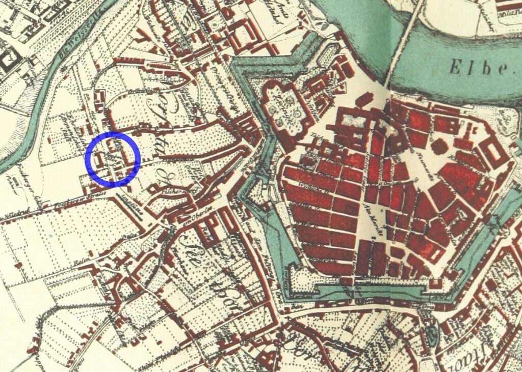 Stadtplan von 1685 mit dem Rabenstein