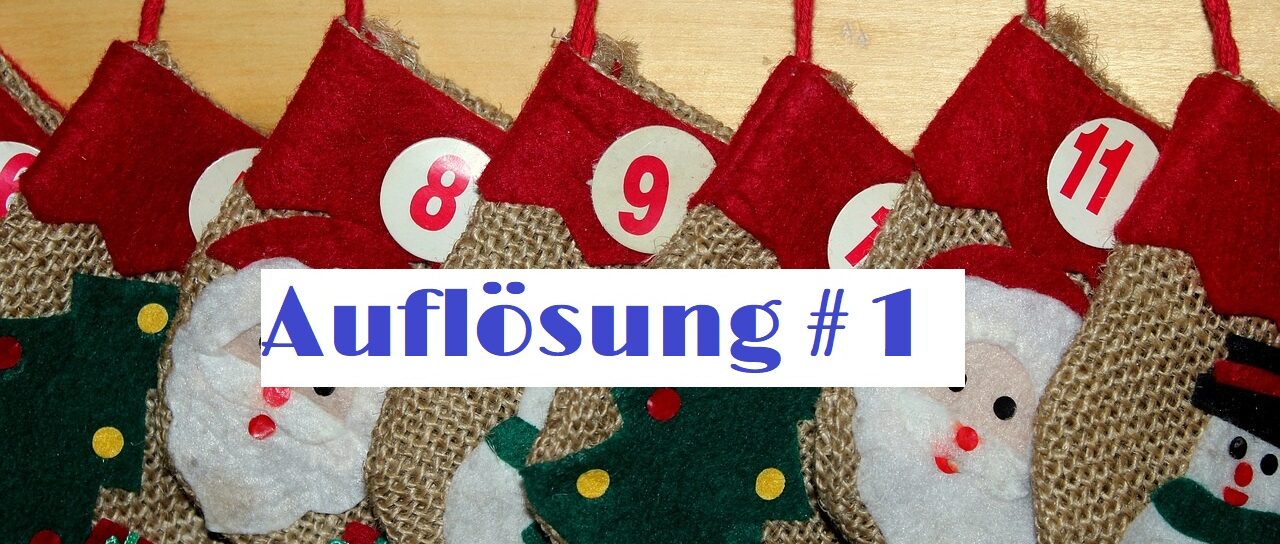 Auflösung #2, Adventsrätsel