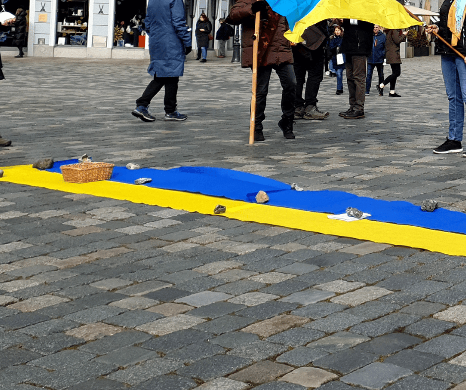 Neumarkt Dresden Flagge Ukraine