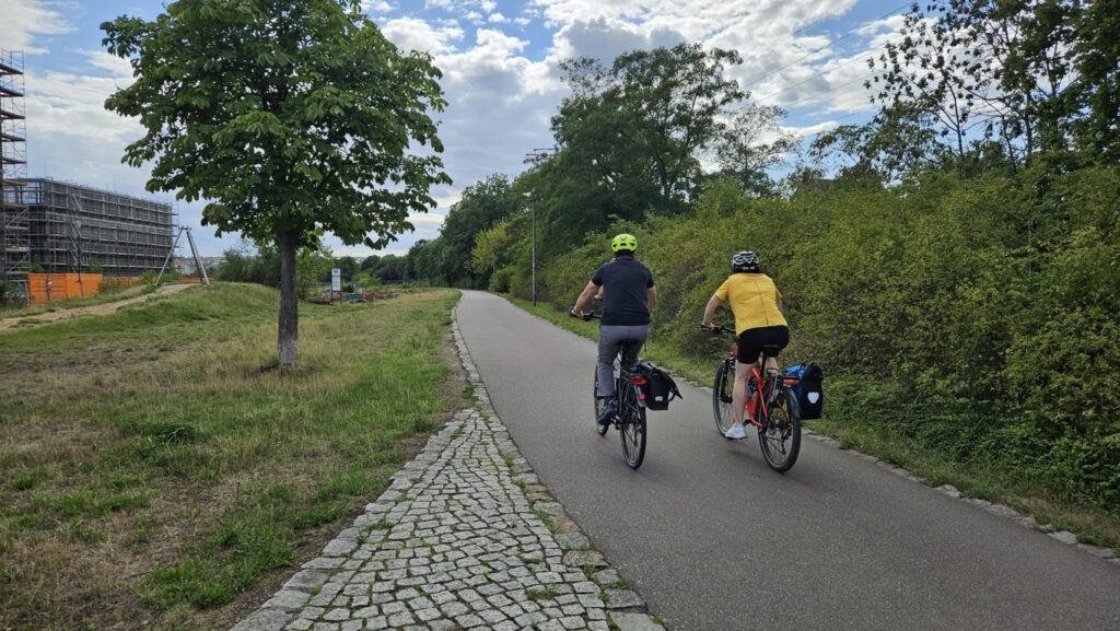 Radfahrer auf dem Weißeritzgrünzug
