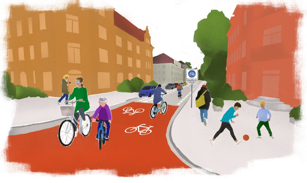 Radroute Dresden West: Hermsdorfer Straße, Conertplatz Süd und Altlöbtau Süd werden zu Fahrradstraßen © ADFC Dresden