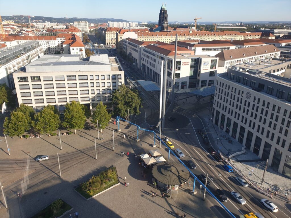 Postplatz Blick auf Wilsdruffer Straße