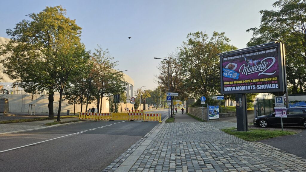 Weißeritzstraße Sperre Flutschutztor Heinz-Steyer-Stadion