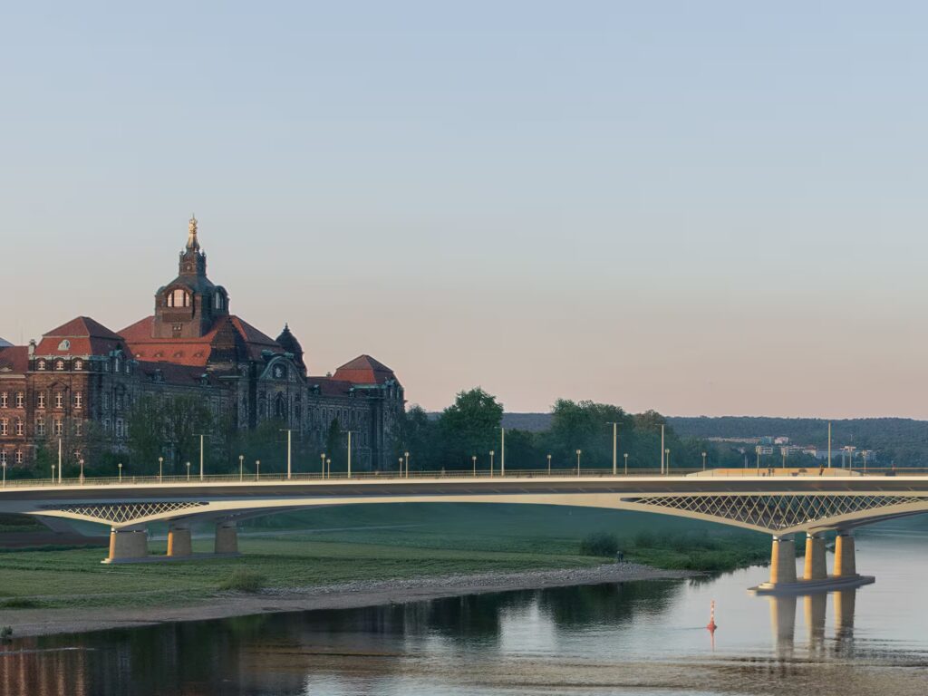 Der Entwurf Carolabrücke von Leonhardt, Andrä und Partner Beratende Ingenieure VBI AG und Knight Architects