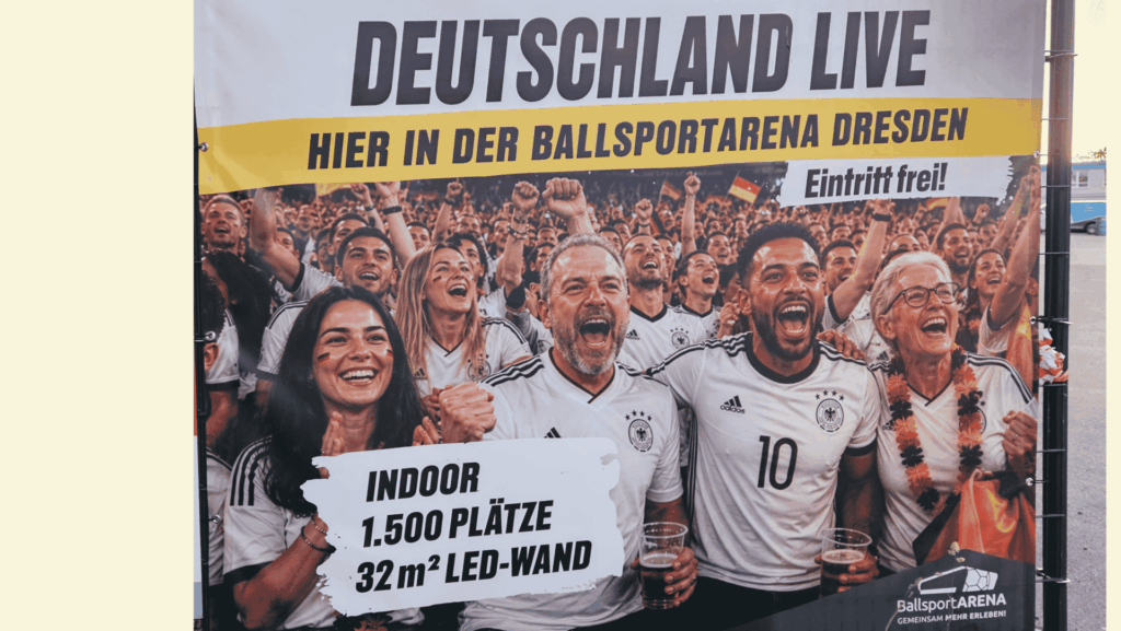 Zur Fußball-WM 2026 gibt es in Dresden Public Viewing in der BallsportARENA