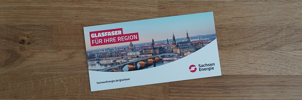 SachsenEnergie Postkarte zum Glasfaserausbau