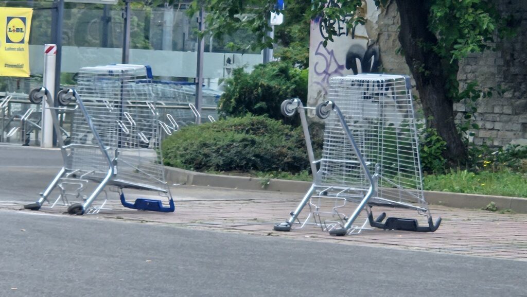 Einkaufswagen Behringstraße löbtauerstraße am Lidl Parkplatz